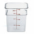 CamSquare¨ Food Container, 4 qt., 7-1/4"L x 7-1/4"W x 7-3/8"H, red graduation, polycarbonate, dishwasher safe, resists stains & odors, clear, NSF