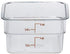 CamSquare¨ Food Container, 2 qt., 7-1/4"L x 7-1/4"W x 3-7/8"H, red graduation, polycarbonate, dishwasher safe, resists stains & odors, clear, NSF